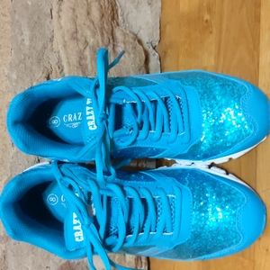 Turquoise sequin sneaker